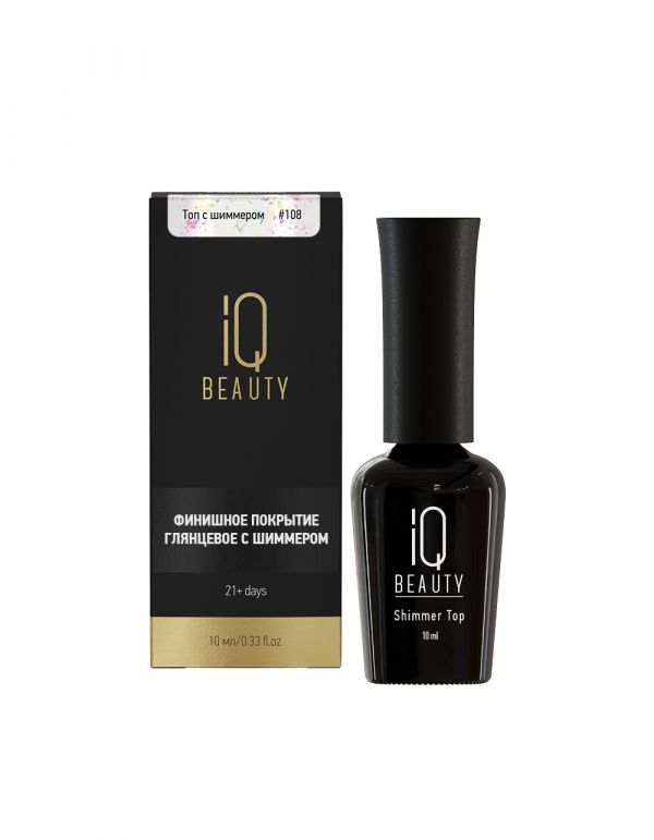 Финишное покрытие для гель-лака с шиммером №108 IQ BEAUTY с кальцием UNICORN SHIMMER TOP, 10мл