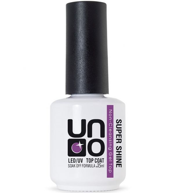 UNO, Верхнее покрытие SUPER SHINE без липкого слоя, с УФ фильтром, 16g UNO, Верхнее покрытие SUPER SHINE без липкого слоя, с УФ фильтром, 16g