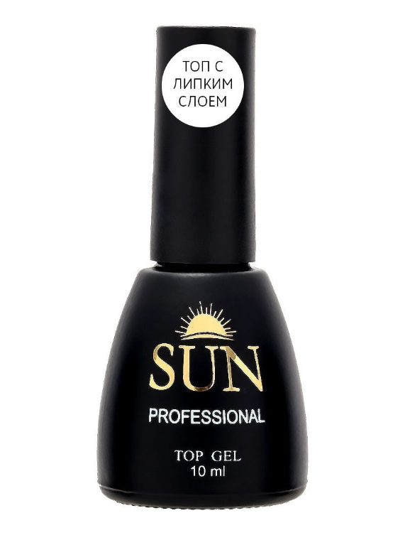 Sun Professional, Топ для гель лака с липким слоем, с УФ фильтром, 10мл