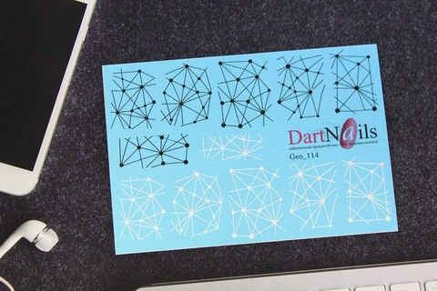 Dart Nails Слайдер GEO_114 микс бело-черный