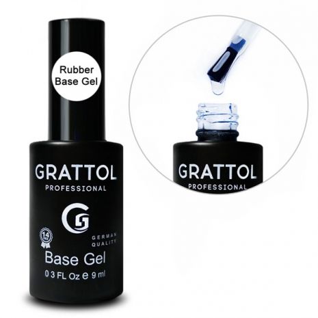 Grattol База каучуковая эластичная для гель лака Base Rubber Gel 9мл