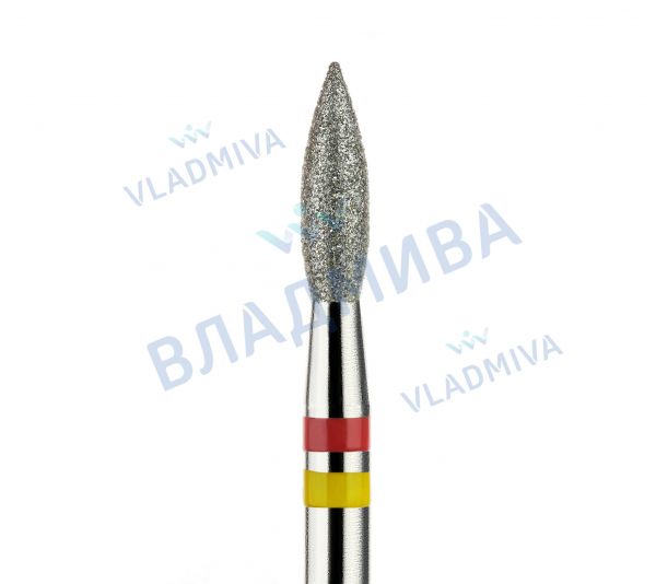 Фреза алмазная Владмива, пламя стандарт, 856.104.243.080.023G, мягкая (арт. 138)