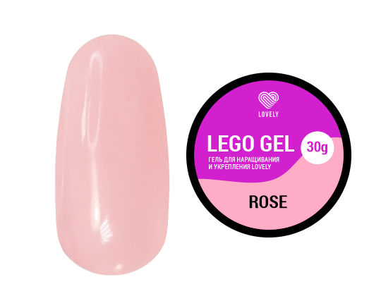 Гель для наращивания и укрепления Lovely, Lego Gel Rose, 30гр