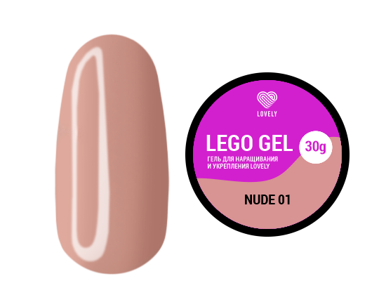 Гель для наращивания и укрепления Lovely, Lego Gel Nude 01, 30гр