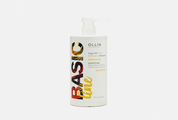 Шампунь для сияния и блеска с аргановым маслом Ollin Basic Line, 750мл